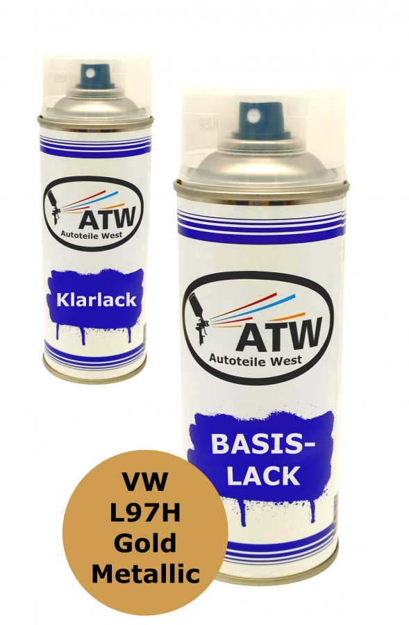 Autolack für VW L97H Gold Metallic +400ml Klarlack Set